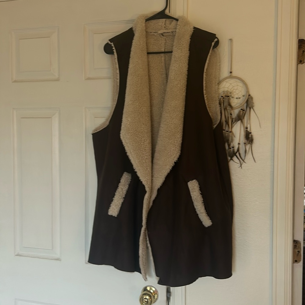 Vintage Suede Sherpa vest